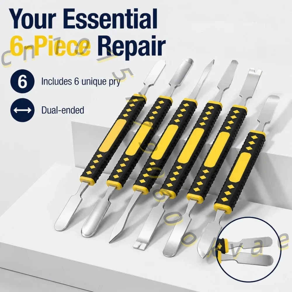 Hardened Claw Nail Double Headed Pry Bar 6-in-1 Disassembly Battery Screen Frame Flat Pry Bar Injection Molding Repair Tool