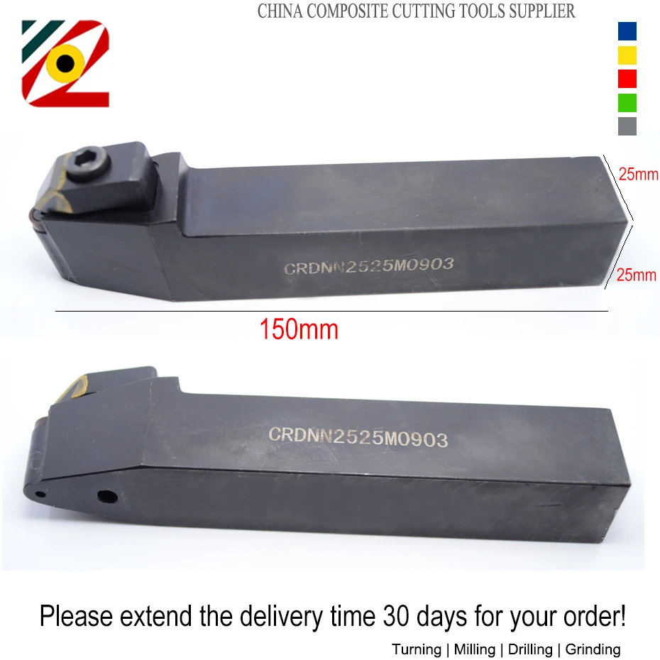 Solid CBN Insert Holder CRDNN 2525 M0903 M0904 CRDNN2525M09 CRDNN2525M12 Lathe Turning Tools For RNGN0903 RNMN1203 RNMN1204