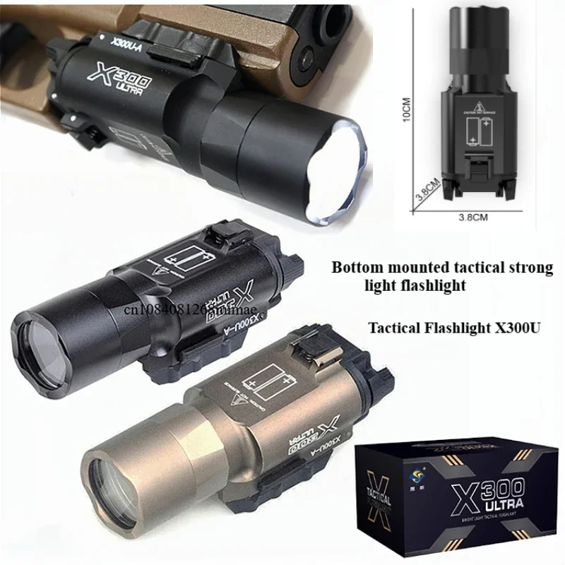 Tactical Flashlight X300U Pistol Scout Light Glock Picatinny Rail Outdoor Field Lighting Hunting Weapon Fit 20MM Rail