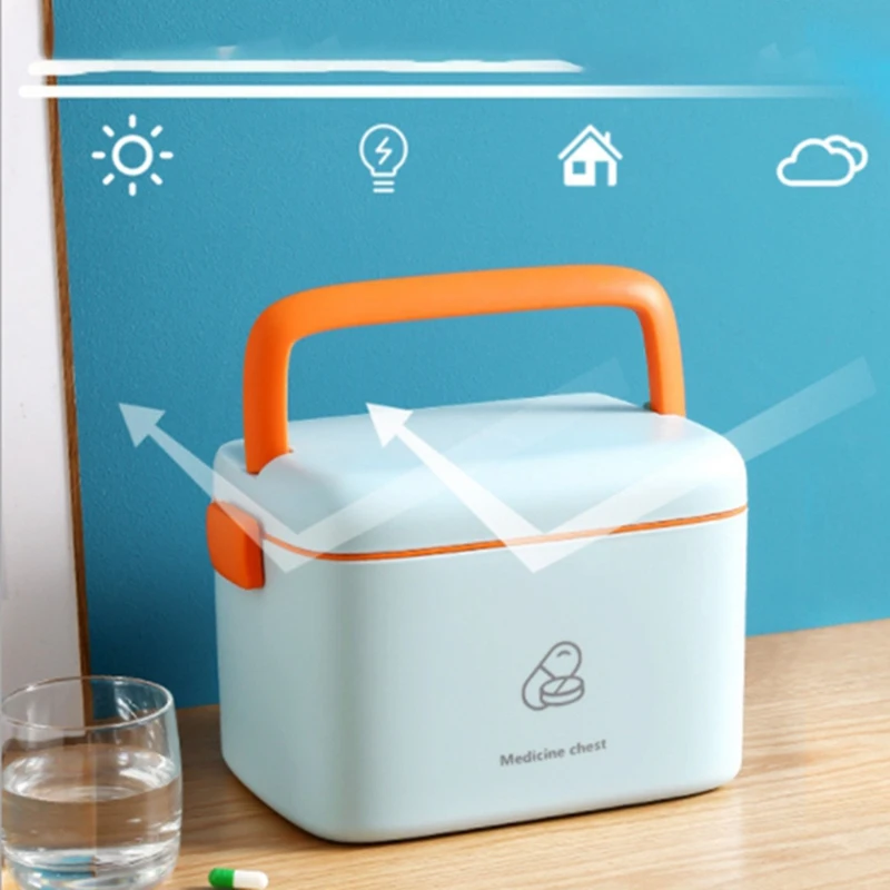 

Household Medicine Storage Box Large Capacity Portable Multifunctional Emergency Standing Medicine Storage-[97Lemons]