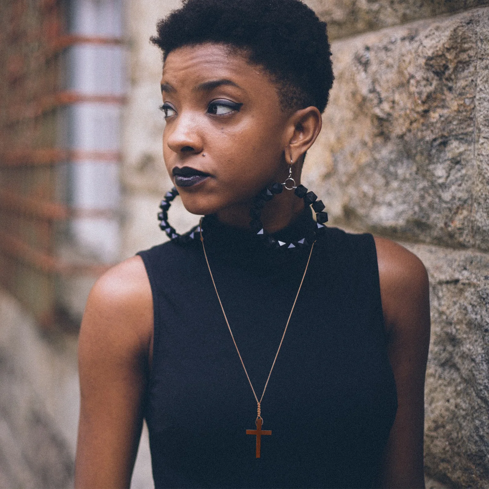 6Pcs Wooden Cross Pendant Necklace Christian Jewelry Natural Wood Crucifix for Men Women Car Rear View Mirror Decoration Prayer