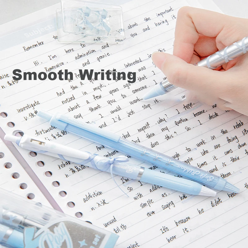 RosyPosy مجموعة أقلام التوقيع 4 قطعة 0.38/0.5 مللي متر الأدبية INS الباليه نمط الصحافة هلام أقلام عدة ، قيمة عالية سريعة الجافة الجمالية الكتابة هدية