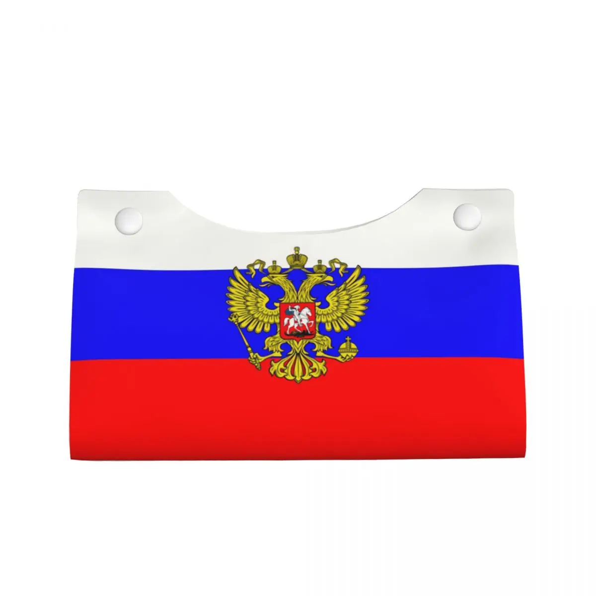 Custom Russian Flag Tissue Box Cover for Bathroom Car Rectangular PU Leather Facial Tissue Box Holder