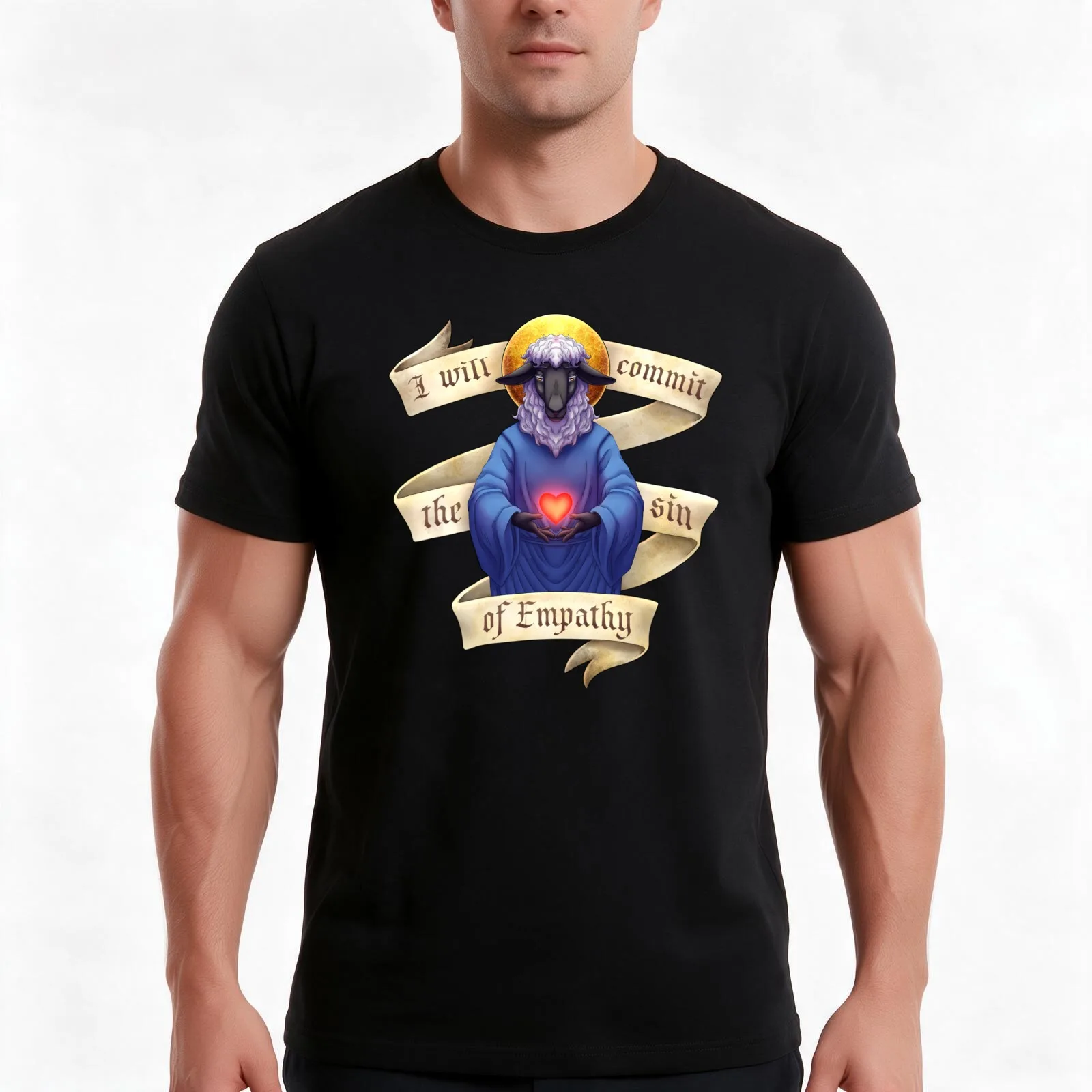 The Sin of Empathy T-Shirt Summer Casual Cotton Tee Oversized Streetwear Tops Vintage Graphic Print Loose Fit Short Sleeve