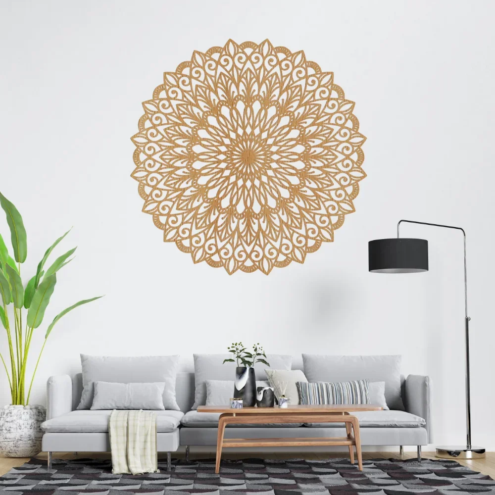 1 szt. Eleganckie produkty metalowe Mandala - zrób swoje unikalne wnętrze z metalową mandalą. Elegancki, grafika ścienna, kwiat, metalowy panel ścienny. — zdjęcie 5