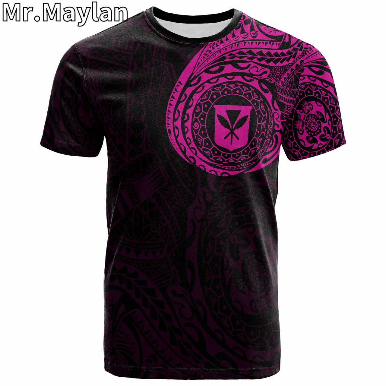 3D Hawaii Polynesian T-Shirt Kanaka Maoli Flag Polynesian Purple Tattoo Shirt Man/Woman Harajuku Streetwear Tshirts Short sleeve