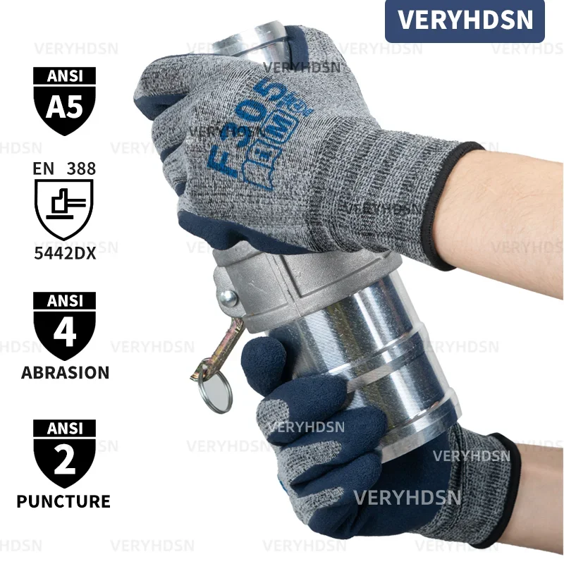 3Pairs Safety Work Gloves For Men&Women High Dexterity Multi-Purpose Firm Non-Slip Grip Cut-Resistant Nitrile Foam Coated