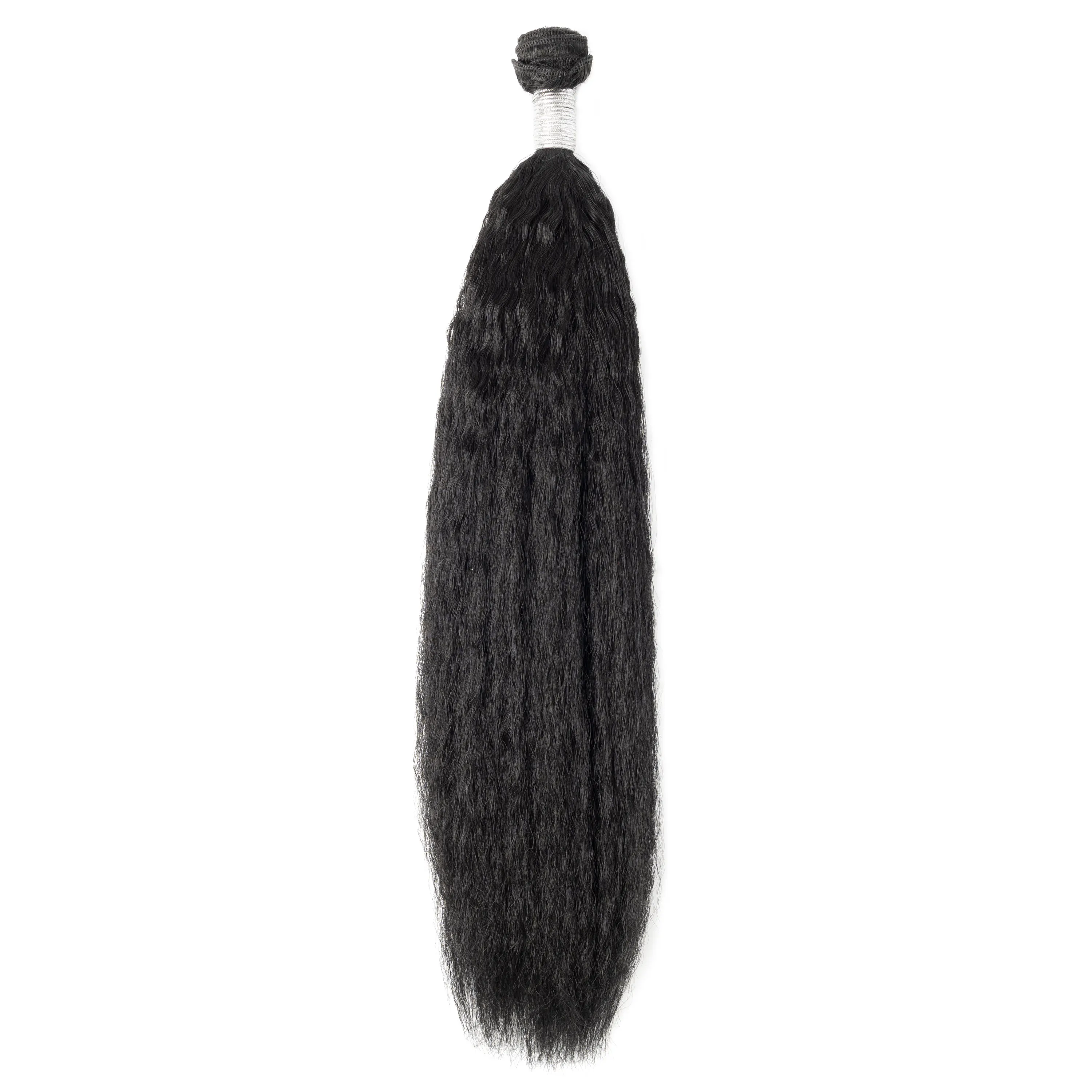 ANNA Accept Custom Package Texture Blend Braiding Hair Super Soft Afro Mix Synthetic and Human Hair Bundles with Weft view 4
