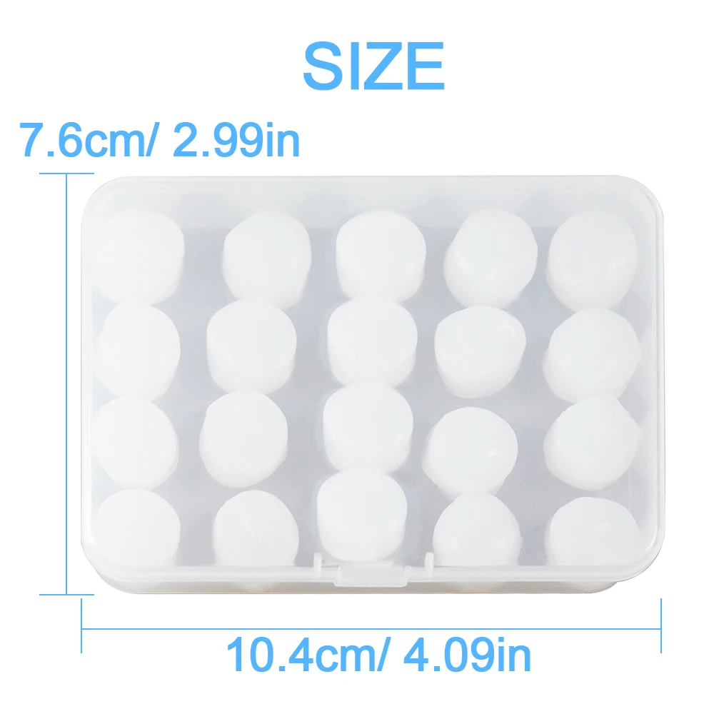 20pcs/set Silicone Earplugs Noise Reduction Improve Sleep Reusable Waterproof Ear Plugs Soft Ear Aids Swimming Traveling Working view 2