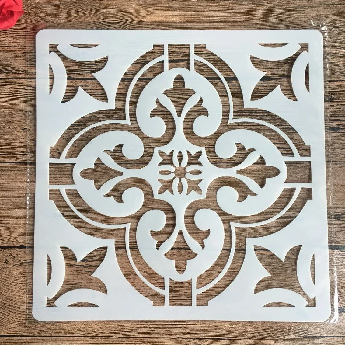 30 * 30cm DIY stencil painting template retro flower pattern model wax paper tile wall floor furniture decorative mold mandala