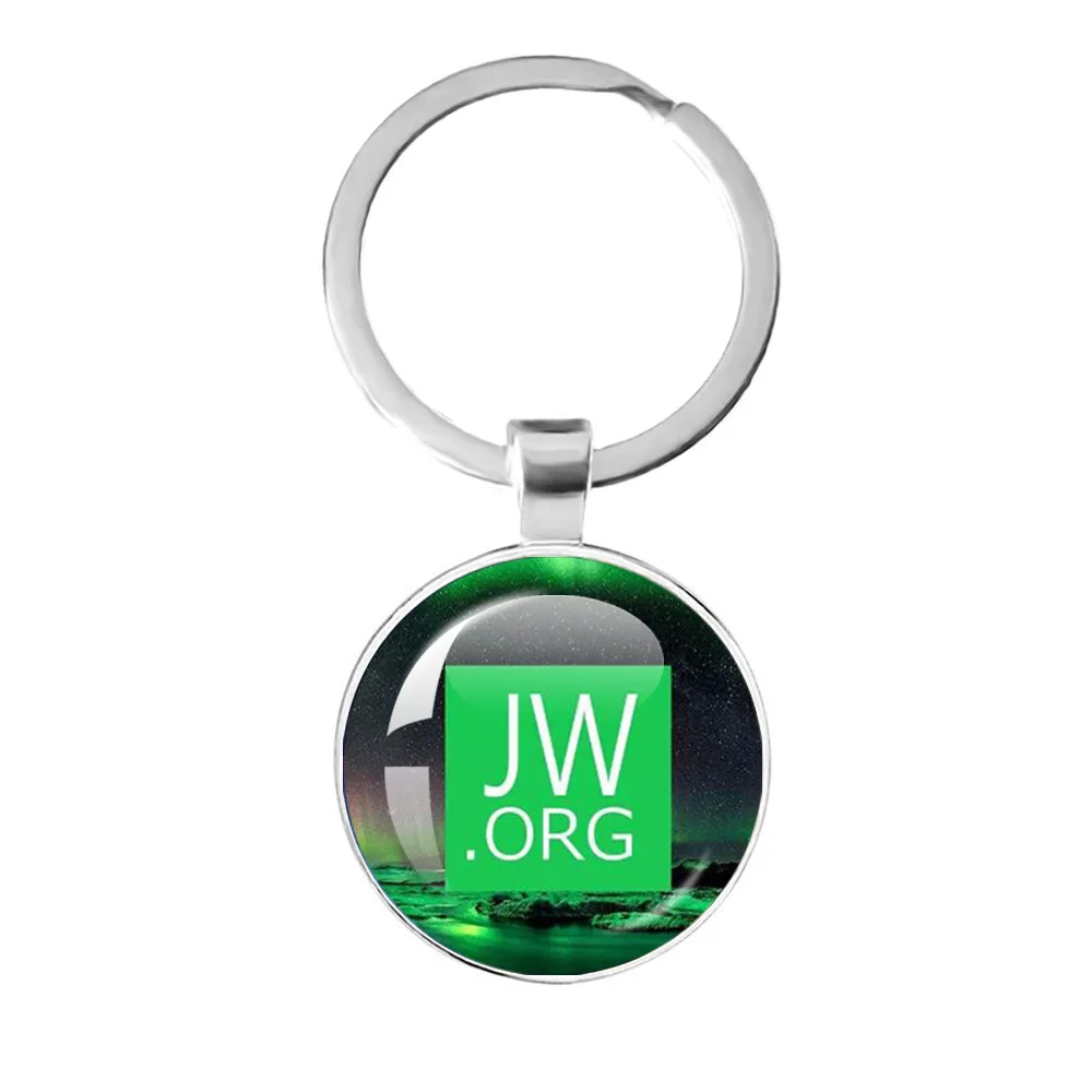 Jw.Org Keychain Jehovah\'S Witness Art Printed Photo Metal Glass Pendant Keychain Jewelry Fans Gift  Wholesale
