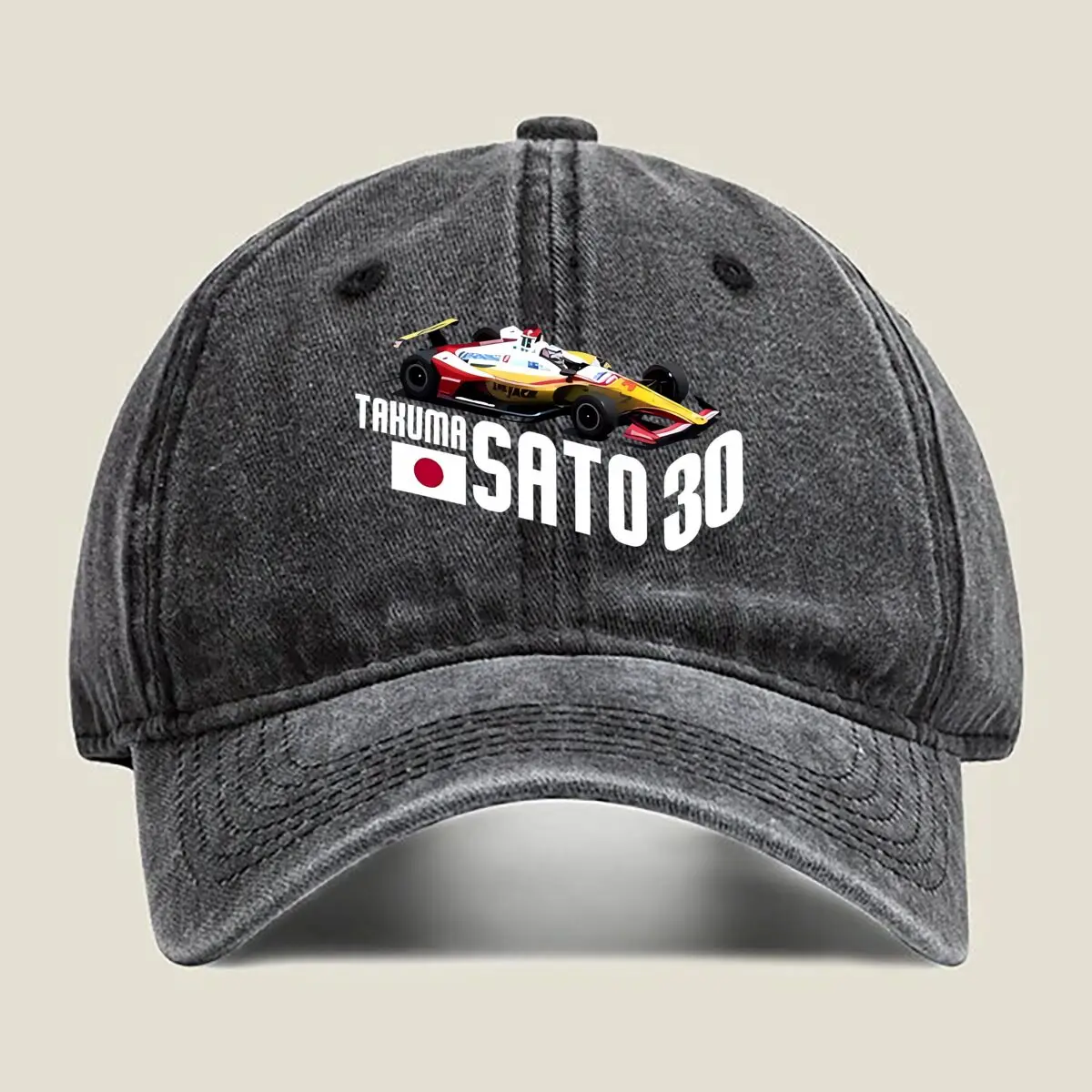 

Takuma Sato 30 Racing - Inspired Driver Tribute Art Washed Baseball Cap