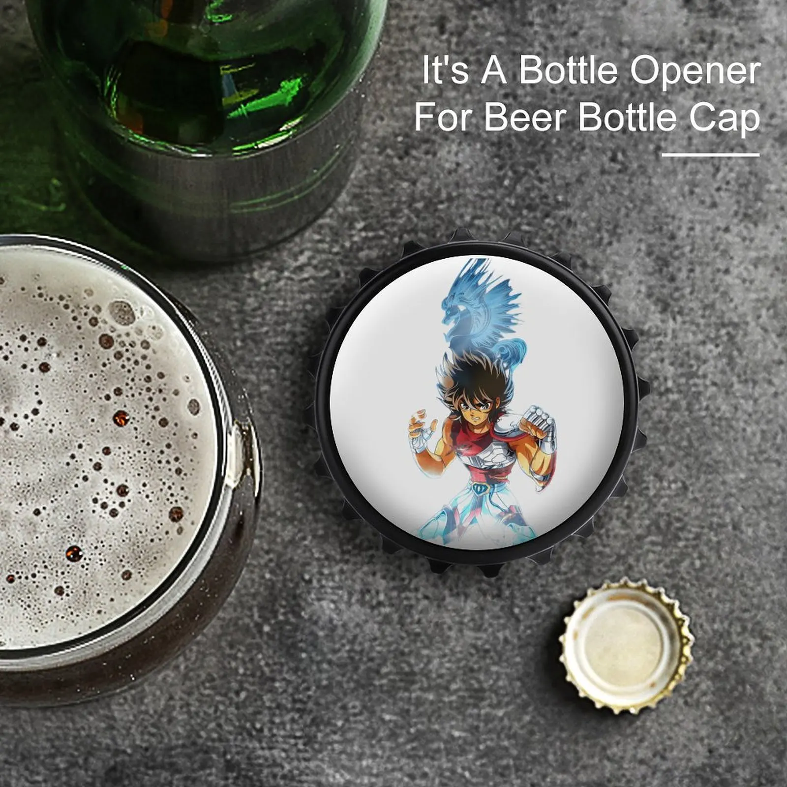 فتاحة زجاجات مغناطيسية للثلاجة، مادة سبيكة جذابة مغناطيسية، تخصيص سانت سيا البرونزية سانت بيغاسوس سيا #3