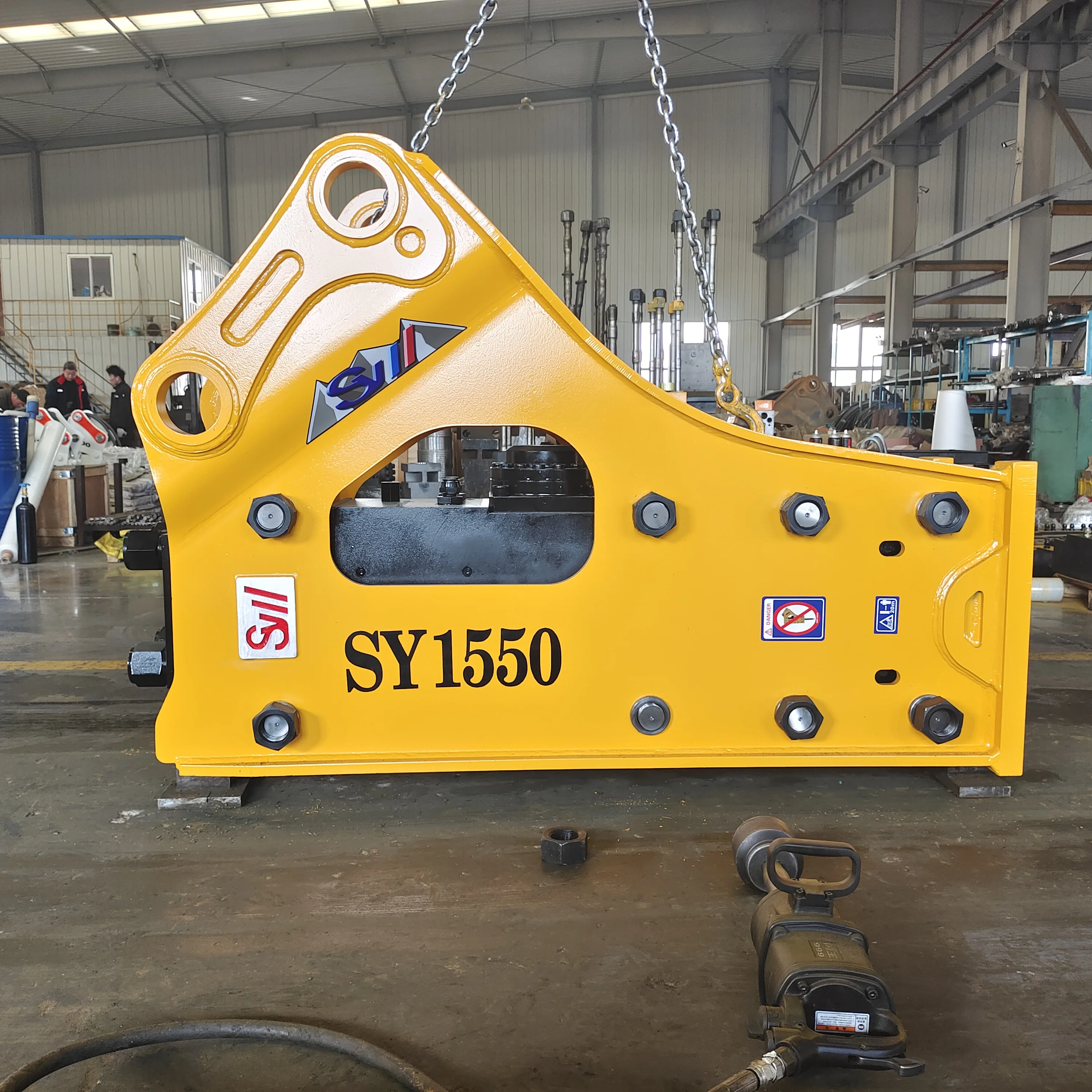 Hydraulic Rock Jack Hammer Side Type 155-195mm Chisel Diameter  OEM Excavator Hydraulic Breaker