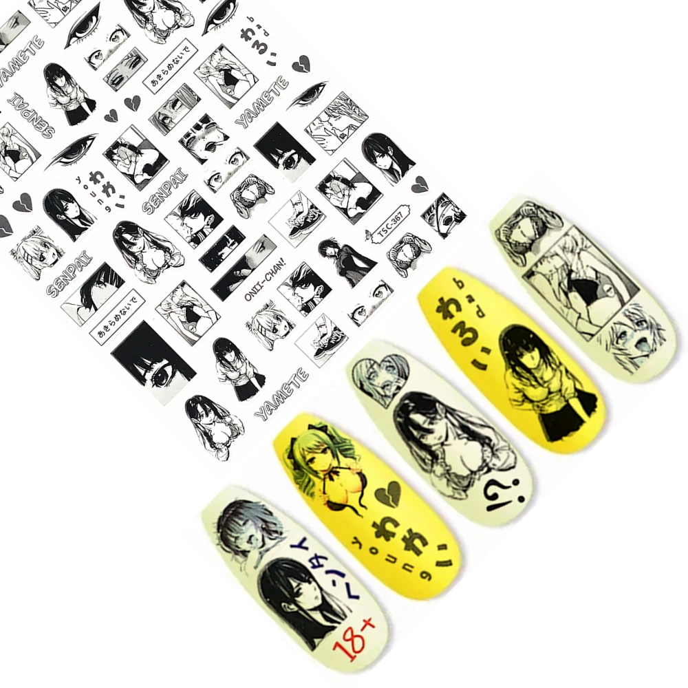 TSC-180 TSC-121 TSC-367 drooling alternative girl Handsome boy 3D Back glue Nail sticker Nail decoration Nail art Nail ornament