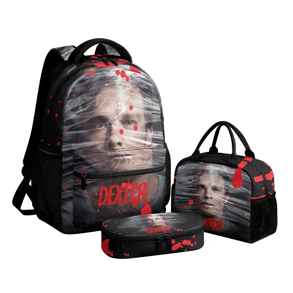 D-Dexters Custom Leisure All-Over Print 3-Piece Backpack Set (Includes Backpack, Lunch Bag, and Pencil Case)