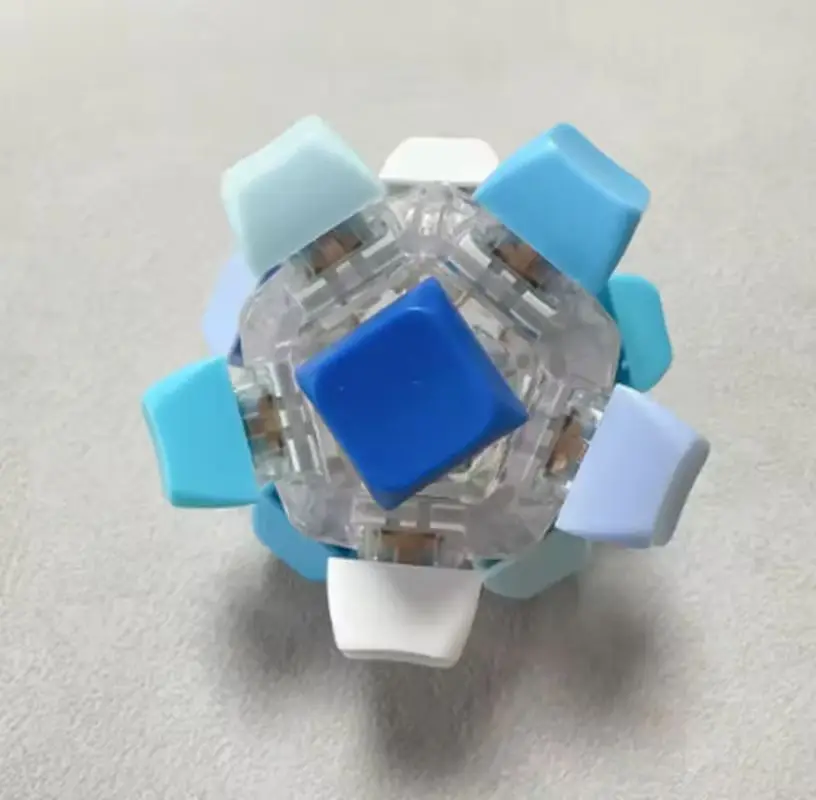 Decompression Button 12 Key Cube Ball Decompression Button Keyboard Ball Fingertip Press Button Axis Tester Toy Surprise image 4