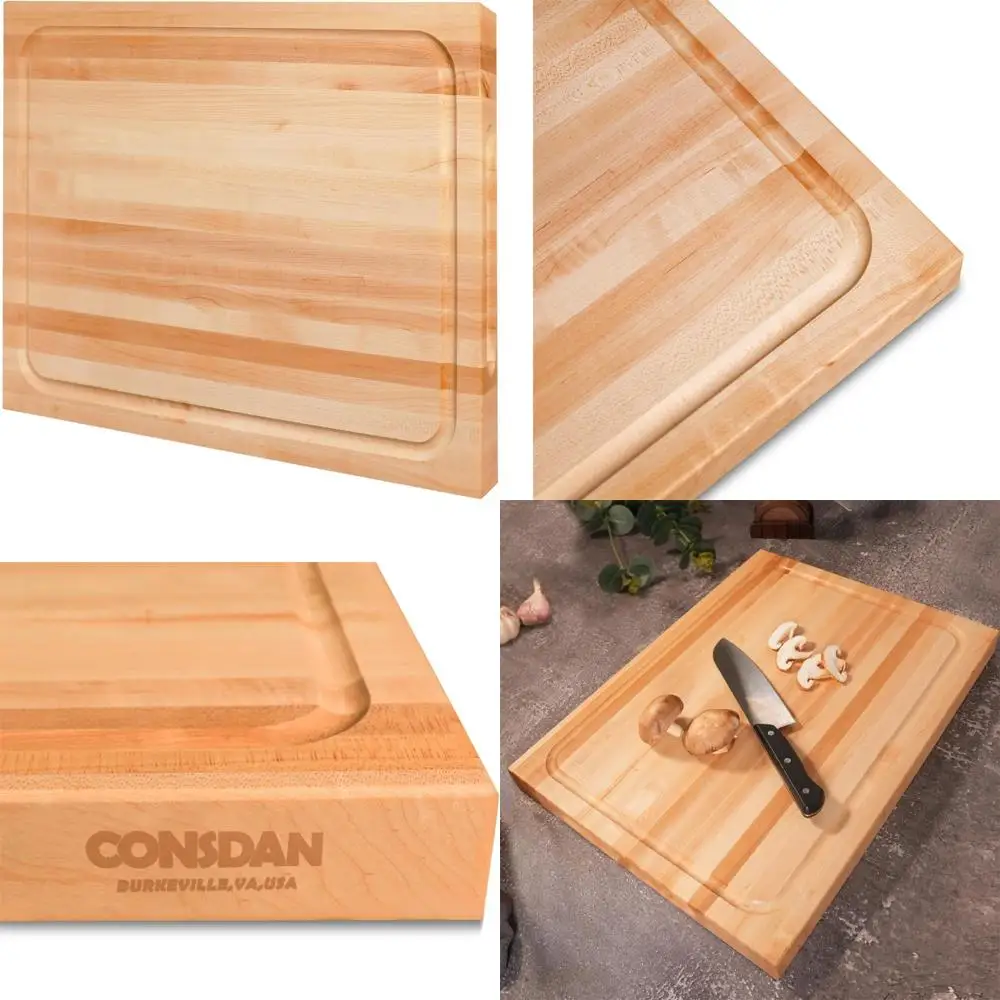 

Разделочная доска из клена, кухня, твердая древесина США 20x15 со скрытой ручкой, готовая пищевая безопасная долговечная разделочная поверхность