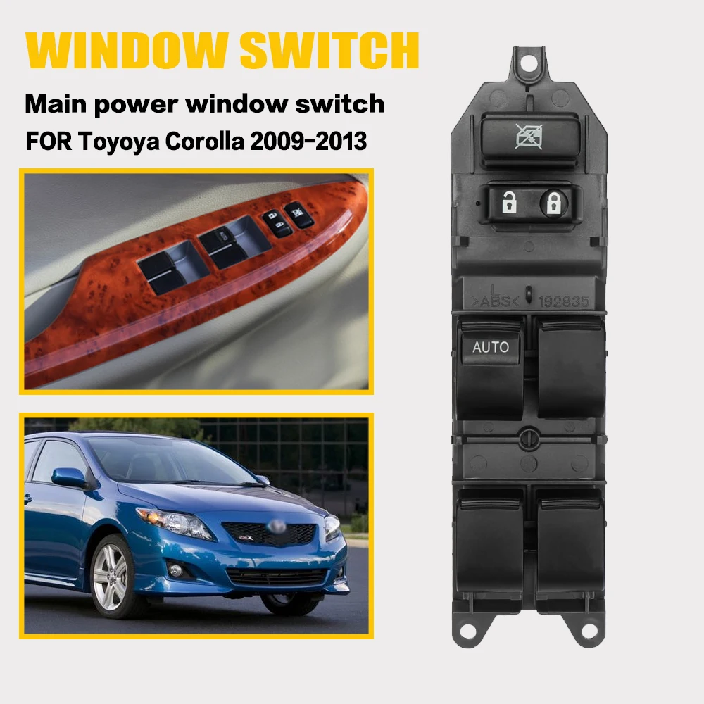 Window Switch Compatible with FOR Toyoya Corolla 2009 2010 2011 2012 2013 Driver Side Master Power Window Switch