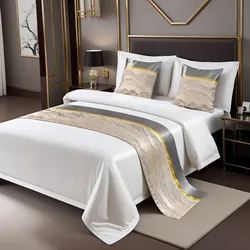 High Grade Embroidery Bed Flag Hotel Bedding Wedding Bedding Decoration Bed Runner Household Bed Tail Towel Bed Flag Table Flag