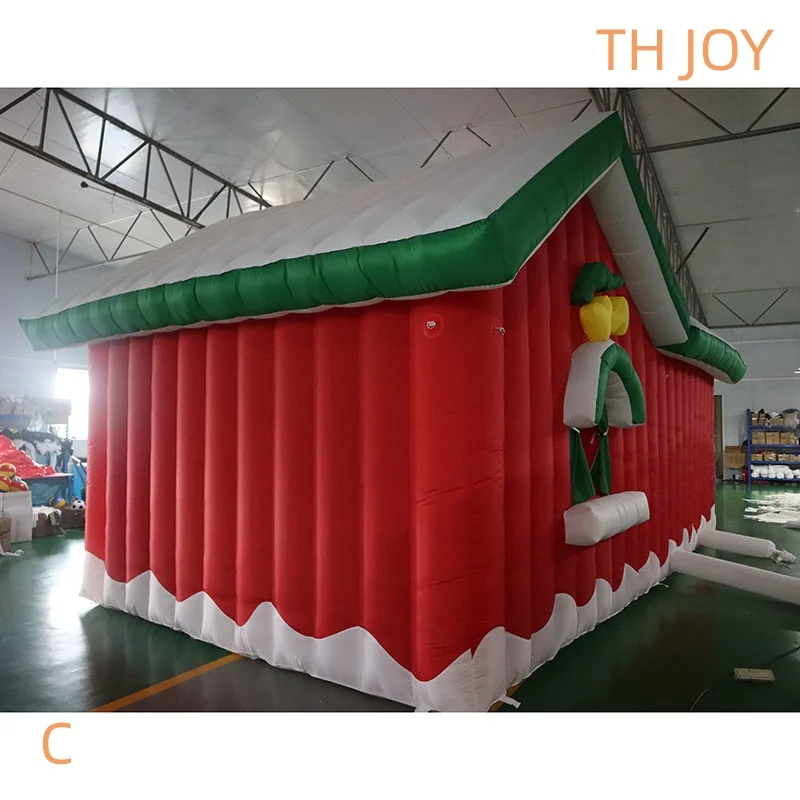 spedizione aerea veloce, tenda gonfiabile rossa della grotto di Babbo Natale della decorazione esterna della casa di Natale gonfiabile 7x4x4m