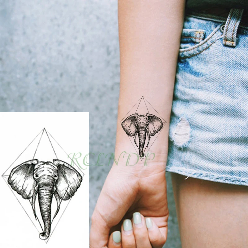 Waterproof Temporary Tattoo Sticker elephant triangle small Tatto Flash Tatoo Fake Tattoos Hand Leg Arm for Kids Men Women child