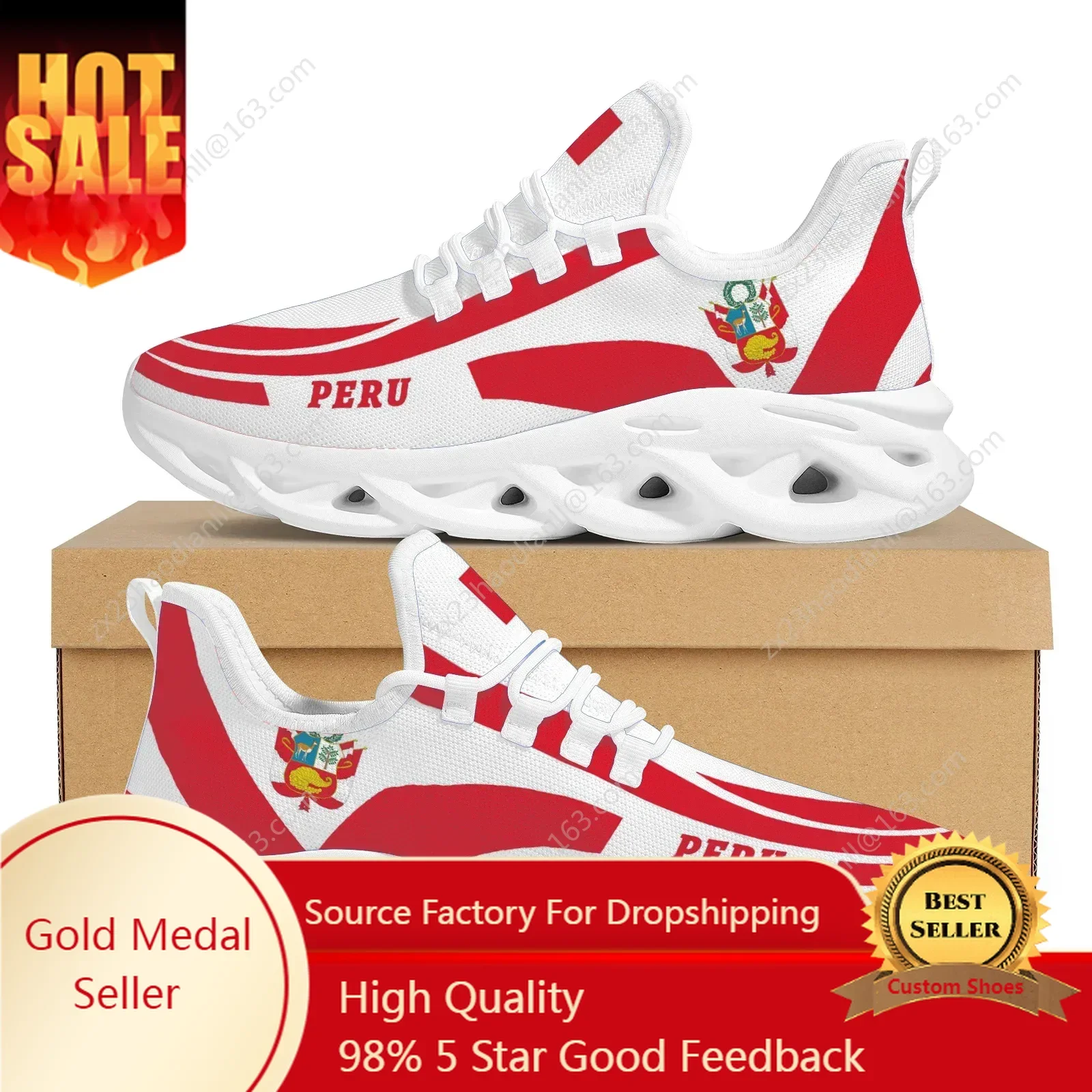 

Peru Flag Printing Thick Sole Vulcanized Shoes Ladies Lightweight Casual Outdoor Sneakers Student Non-Slip Basketball Shoes