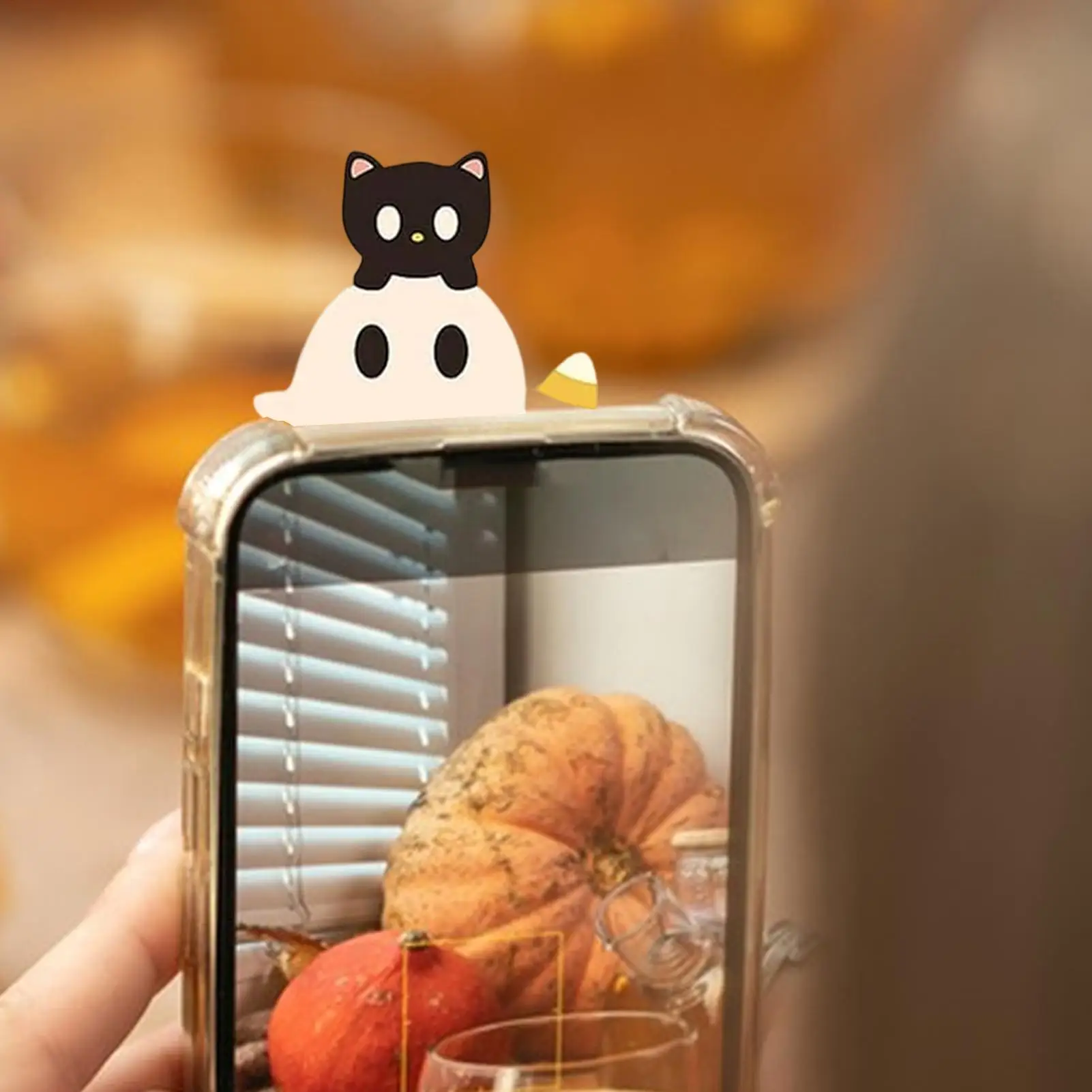 Figura decorativa para teléfono móvil, decoración para teléfono, fantasma de Halloween, medel, accesorio para teléfono inteligente, decoración para jóvenes, niñas y niños