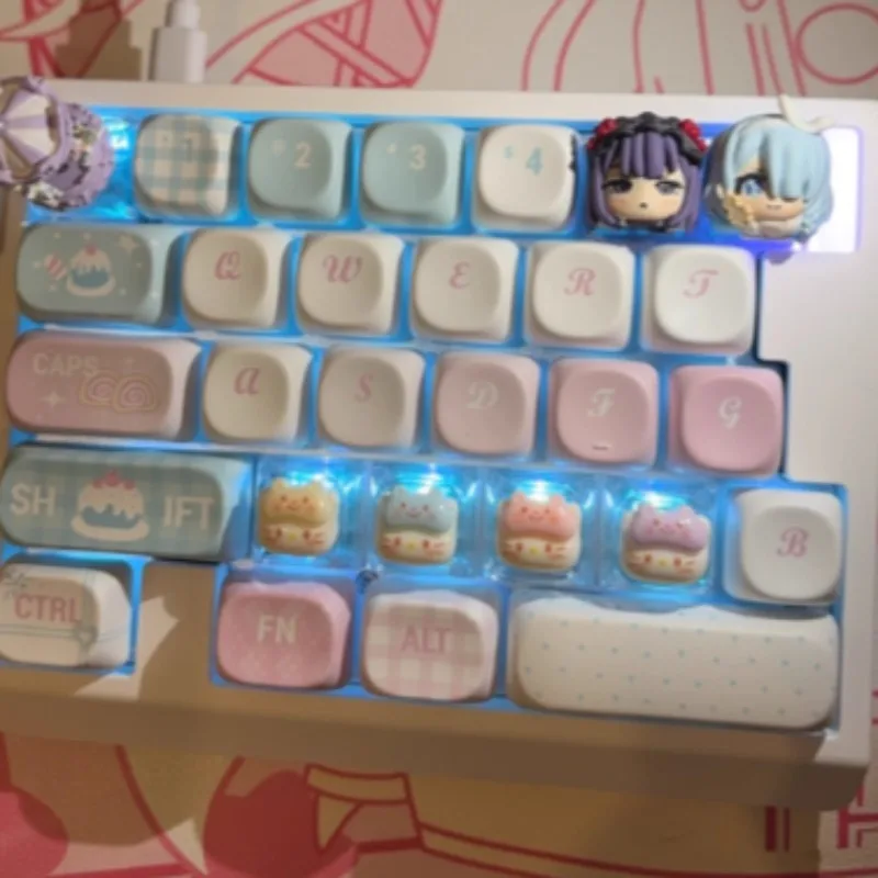 

Blue Archive The Animation Keycaps Custom Resin Layered Drip Glue Key Cap Cherry Profile Cartoon Cute Point KeyCap for Gaming