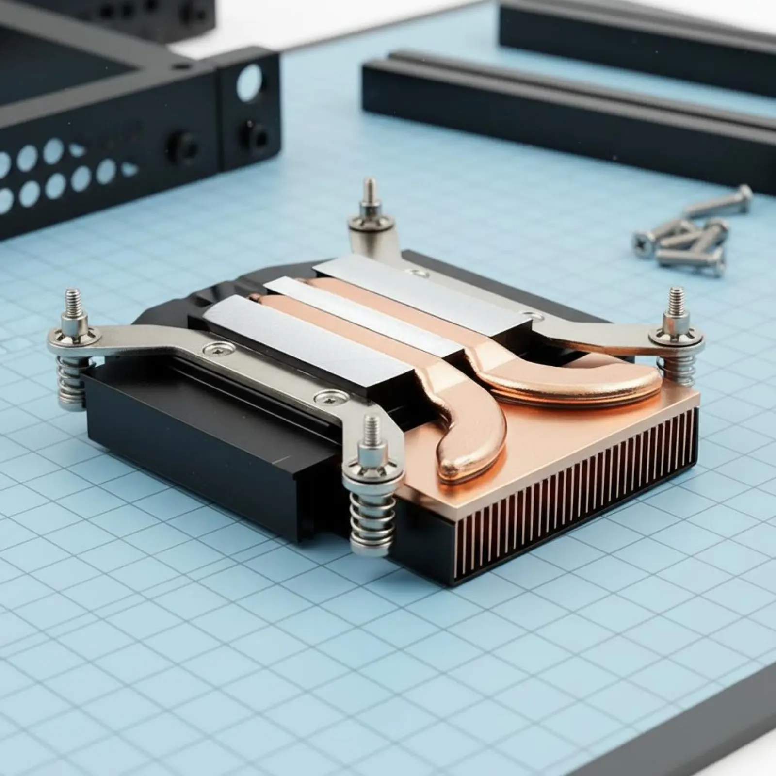 1U Copper Heat Pipe Cooler Ultra Thin ITX Processor Cooler Side Blow Processor Fan Optimized Air Circulation Computer Hardware