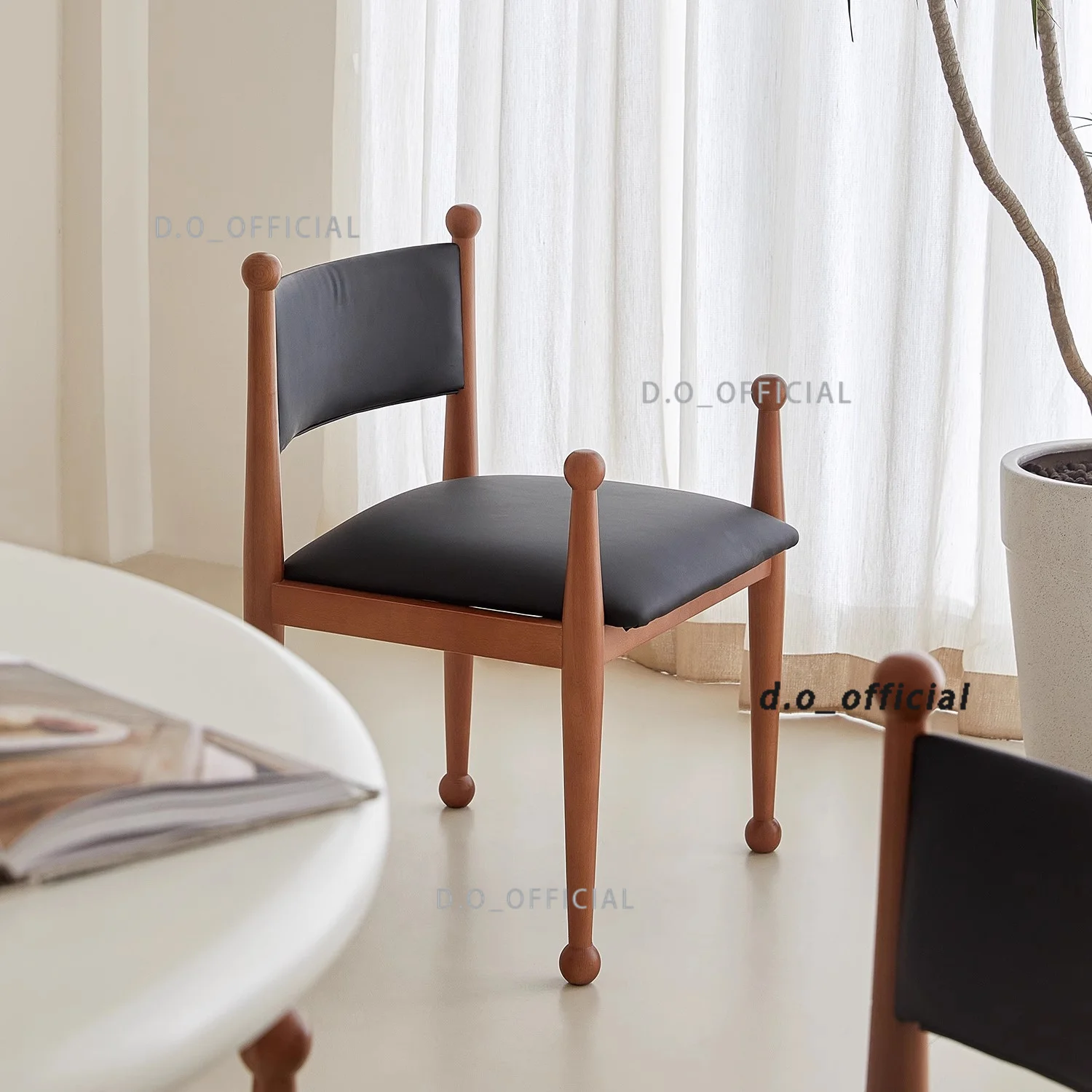 Nordic retro style high-end dining chair restaurant simple solid wood back chair negotiation chair