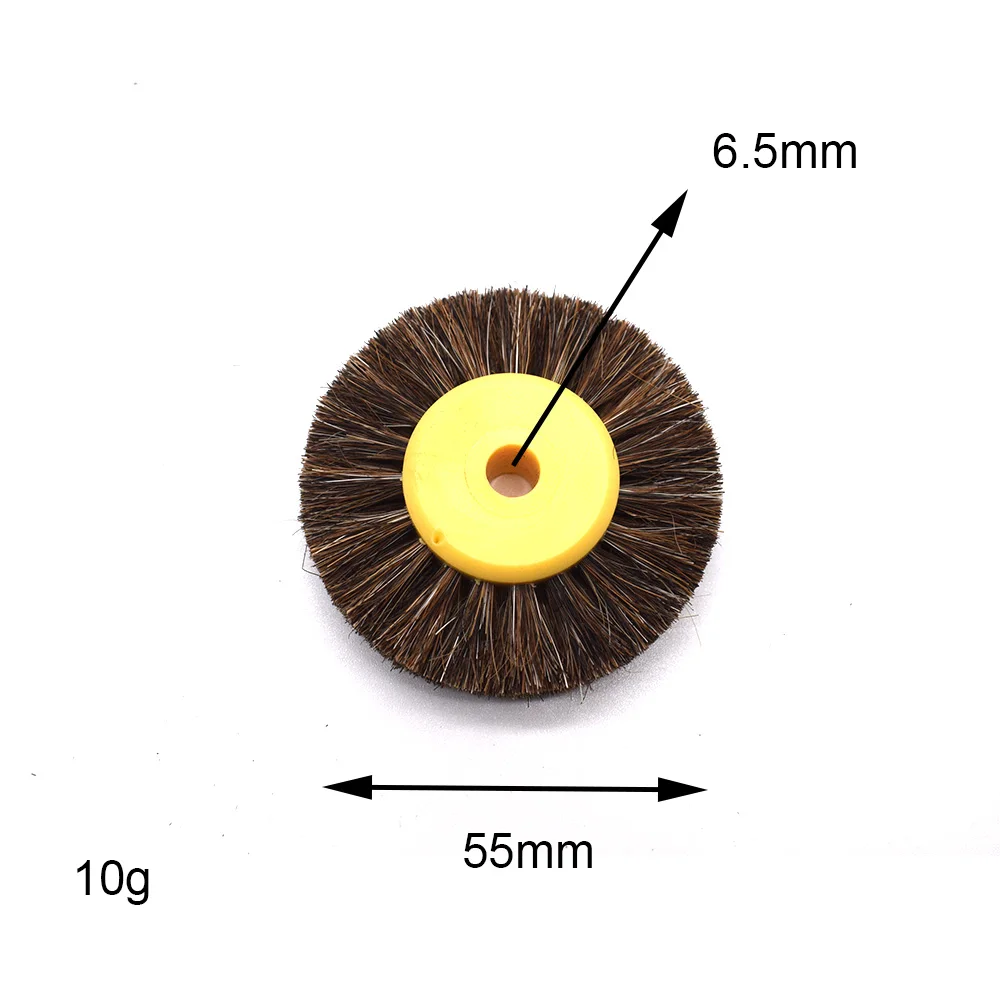 12PCS 55MM Polishing Brush Black Brown Bristle Buffing Abrasive Brush with Yellow Plastic Center Jewelry Tools