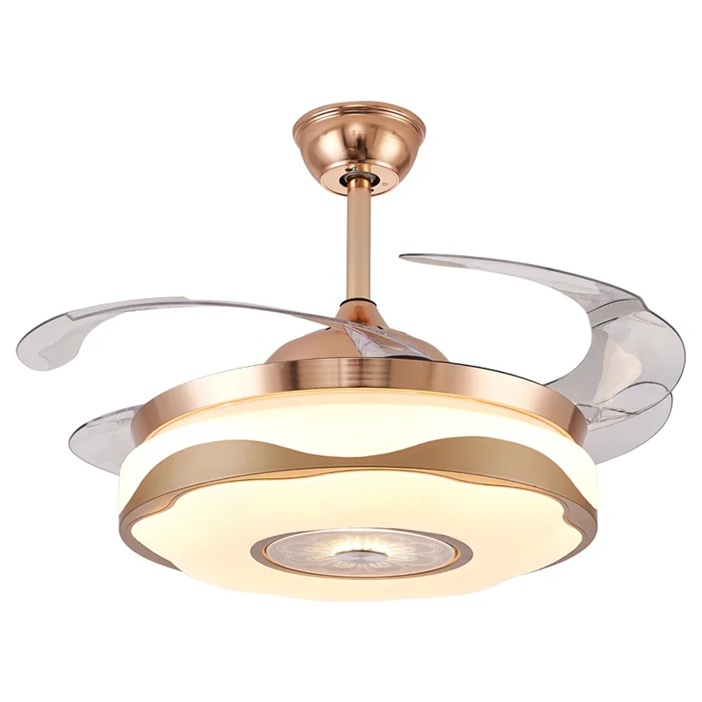 

42'' Ceiling Fans With Light Decorative Invisible Fan Chandelier Remote Control w/ Night Light Function Hanging Ceiling Fan Lamp