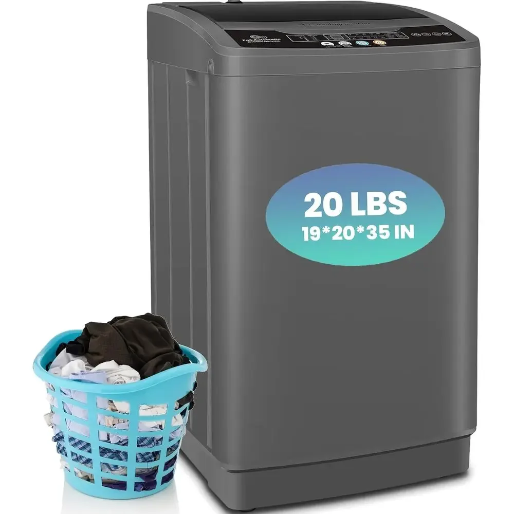 Compact 20-Pound Capacity Washer and Dryer Combo with 10 Programs and 8 Water Levels for Laundry in Apartments, Dorms, and RVs