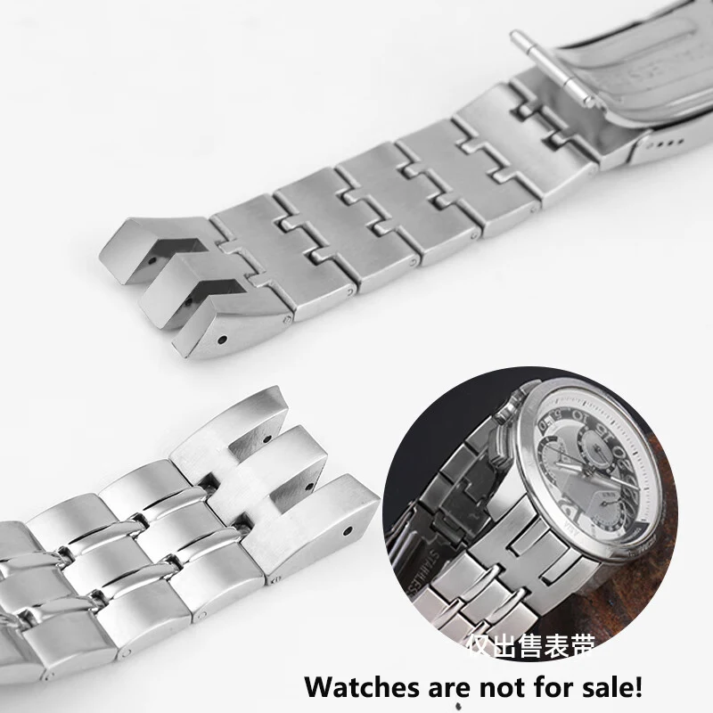 Cinturino in acciaio con bocca convessa concava curva solida da 21 mm adatto per cinturino in acciaio inossidabile da uomo Swatch YRS403 412 402