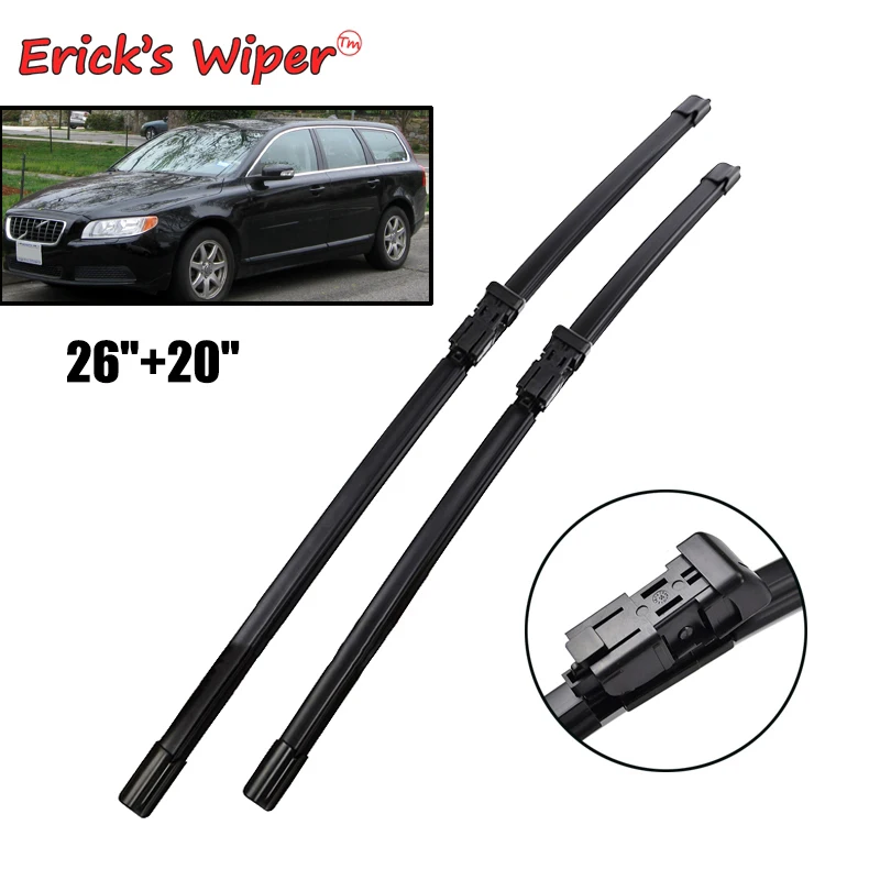 Erick's Wiper LHD Front Wiper Blades For Volvo V70 MK3 2008 - 2016 Windshield Windscreen Clean Window Car Rain Brushes 26''+20''