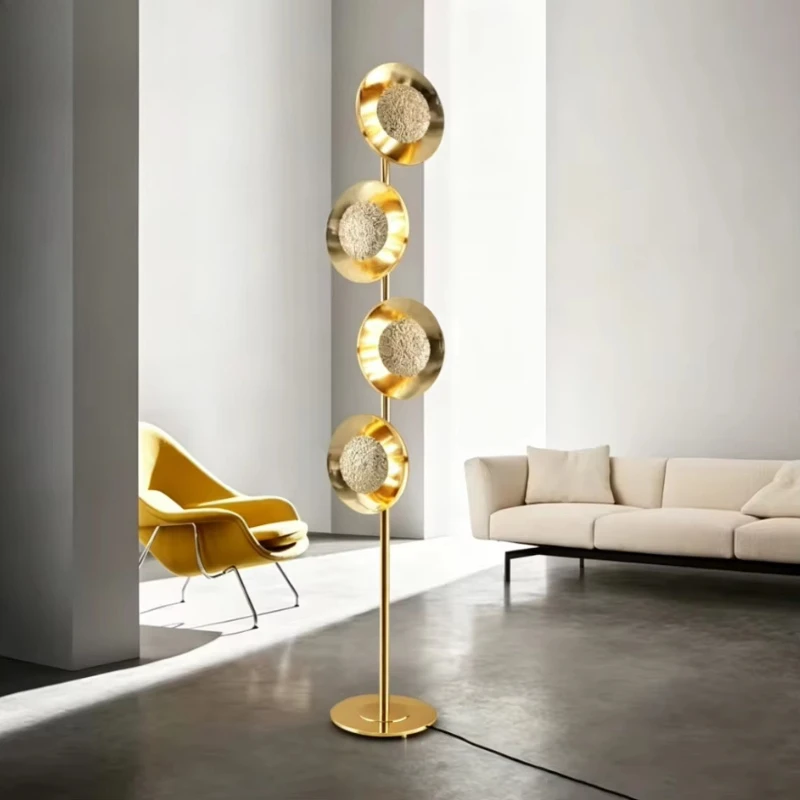 Light luxury Nordic designer style wrought iron LED floor lamp, suitable for villas and hotel living rooms