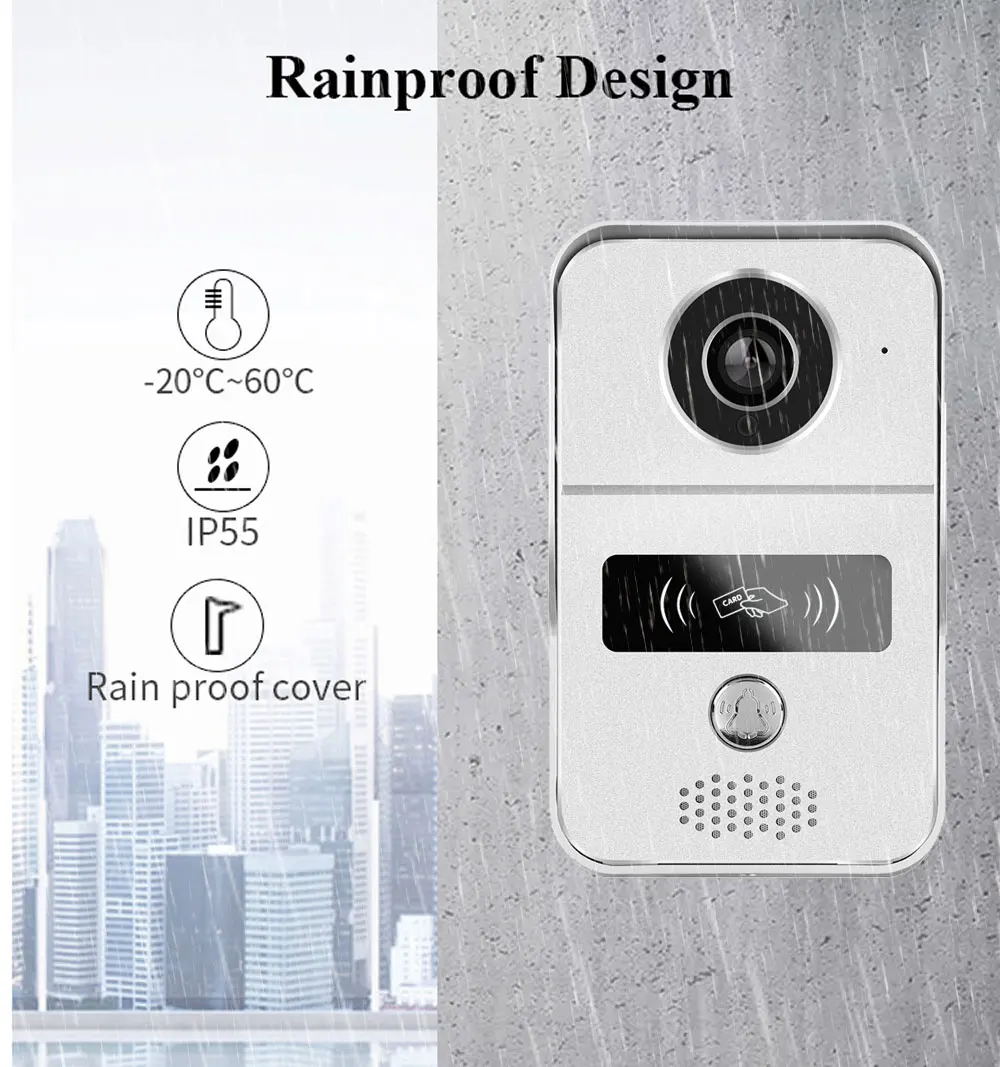 Imagem -05 - Tuya Campainha de Vídeo Impermeável Campainha ao ar Livre Wi-fi Ip65 Poe Câmera do Telefone da Porta 48v Cartão Indutivo Desbloqueio Aplicativo Inteligente 1080p