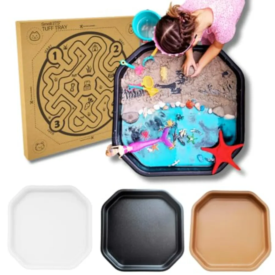 

Tuff Tray 27.5 Small Classic Black Sensory Play Tray for Toddler Sand Water Play Montessori Activities Classroom Chalkboard Hom