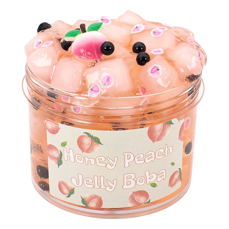 70/300ml Large Capacity Crystal Slime Kit Fruit Jelly Boba Clear Crunchy Slime Kids' Colorful Non-Sticky Clay Stress Relief