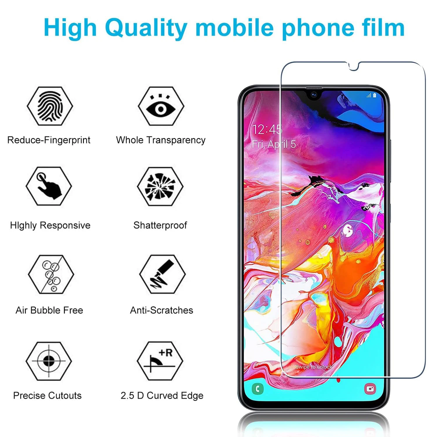 For Samsung Galaxy A70 A70s Tempered Glass Screen Protector Glass Film