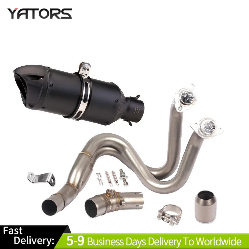 لكاواساكي نينجا 650 Z650 Z650RS 17-25 نظام العادم الكامل أنبوب عادم كاتم الصوت الأسود