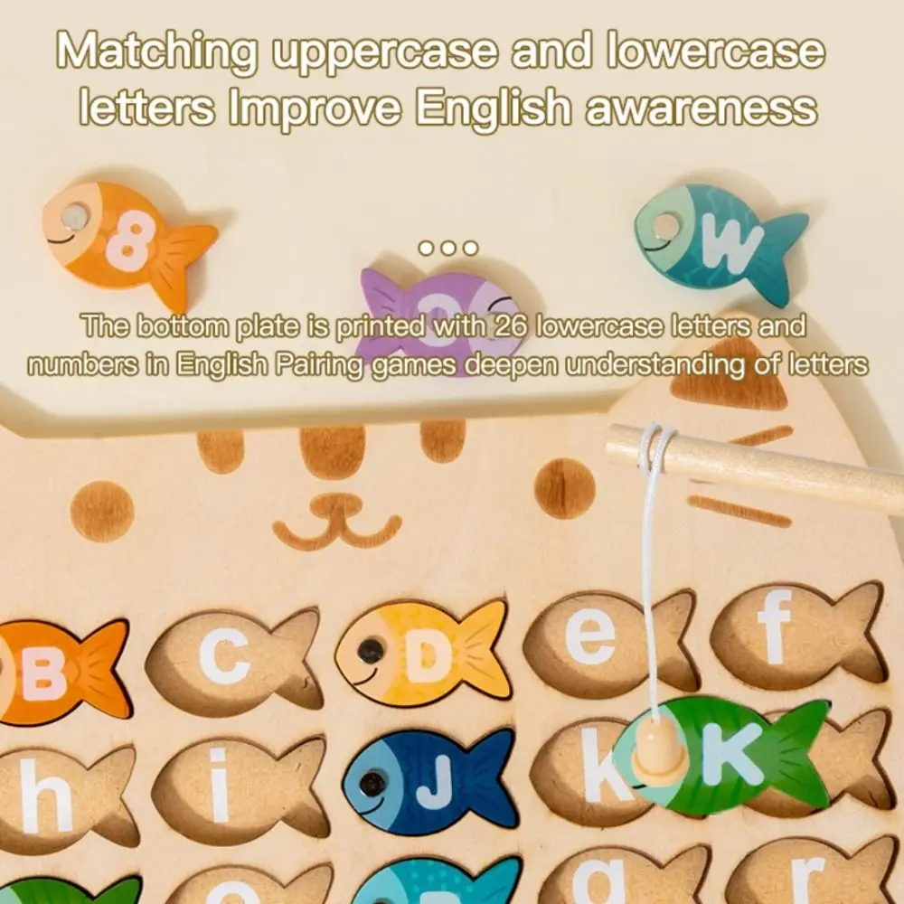 المغناطيسي التعليمية الطفل الصيد سهلة مونتيسوري الأبجدية الصيد مجموعة الملونة الكرتون عدد لعبة الصيد لعب طفل اللعب #3