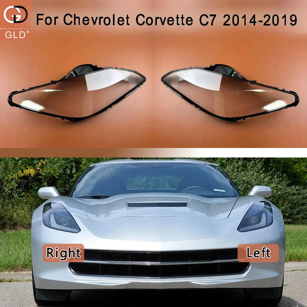 

Accessories Lampshade Headlight Shell Car Front Headlight Lens Cover Lights Shell For Chevrolet 2014 2015 2016-2019 Corvette C7