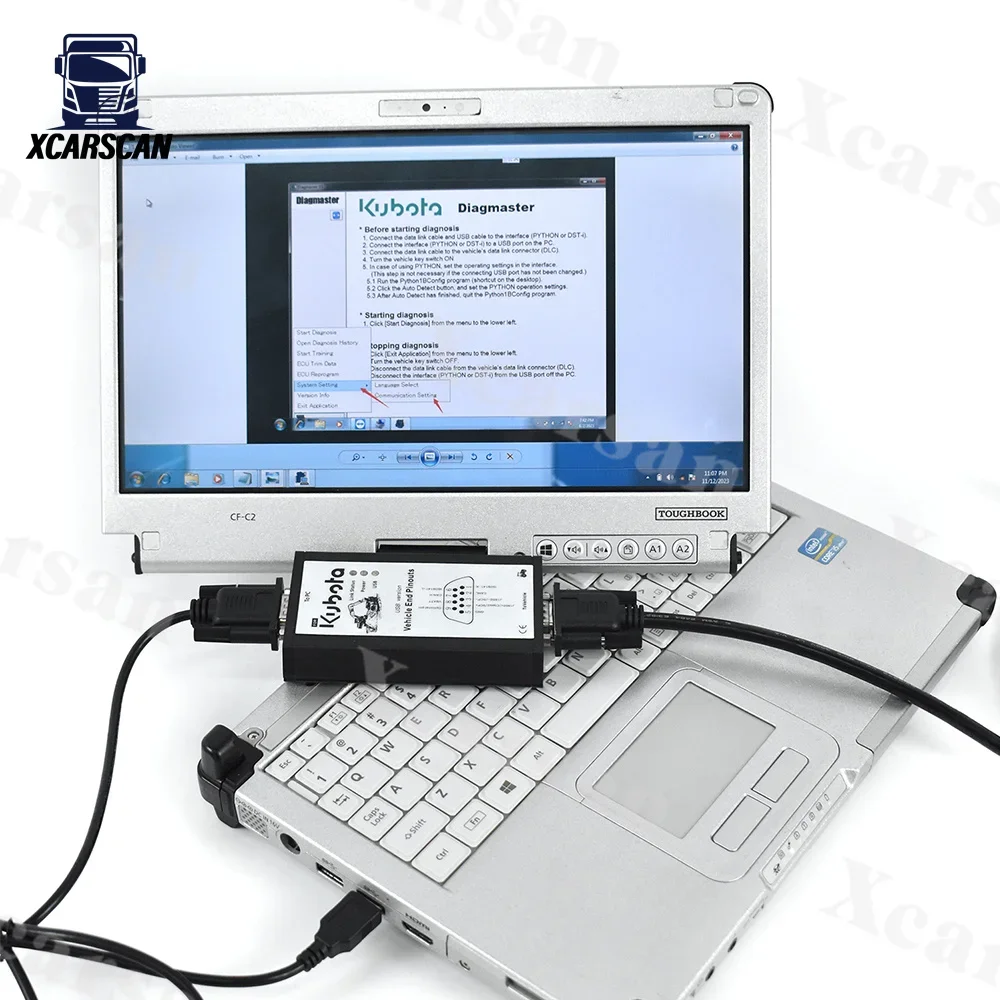 CFC2 Laptop Per KUBOTA Diagmaster Takeuchi PYTHON Diagmaster Trattore Camion Macchine Agricole Kubota UTENSILE DIAGNOSTICA