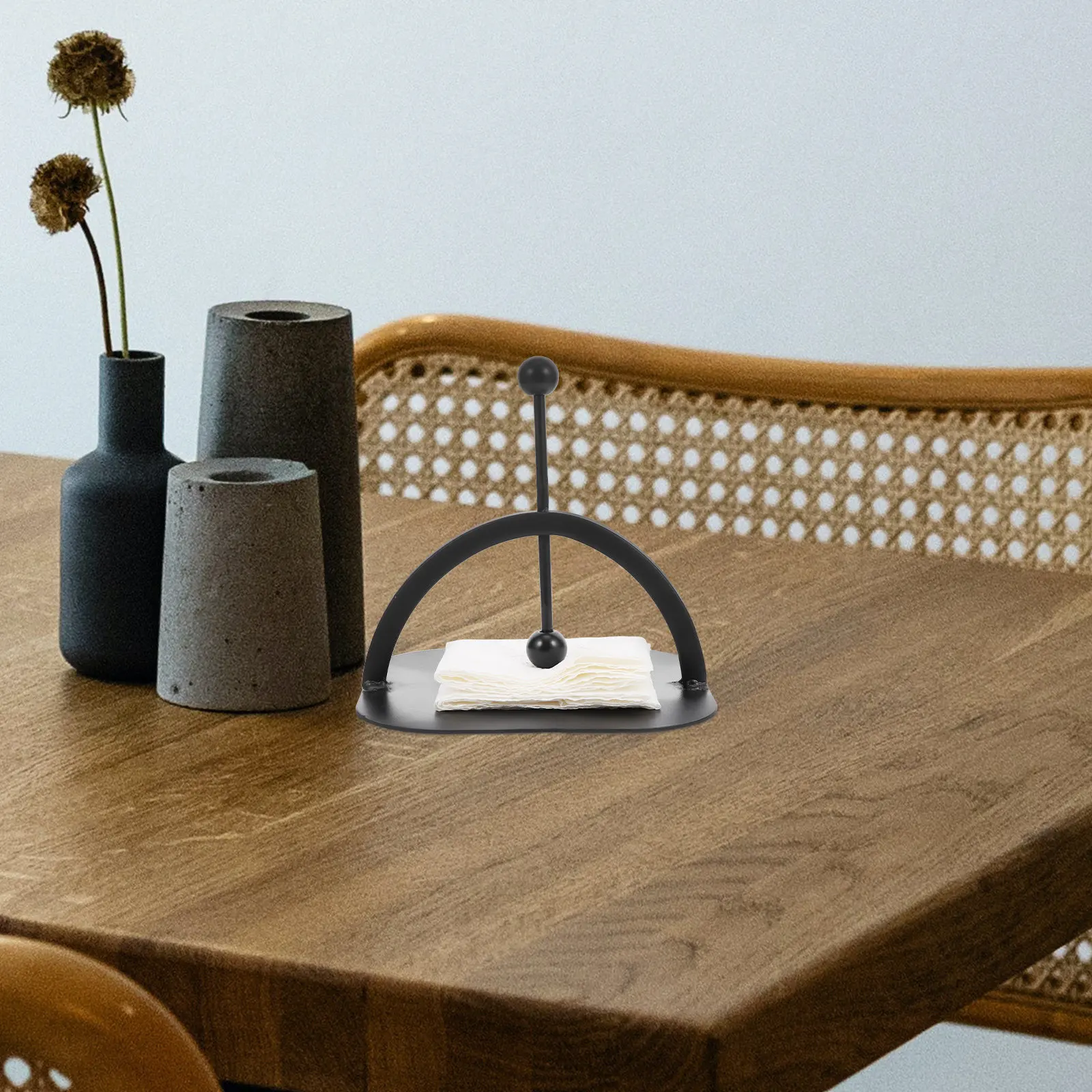 Iron Napkin Holder for Table – Compact Decorative Tissue Stand with Smooth Edges, Rust-Resistant Paper Towel Rack