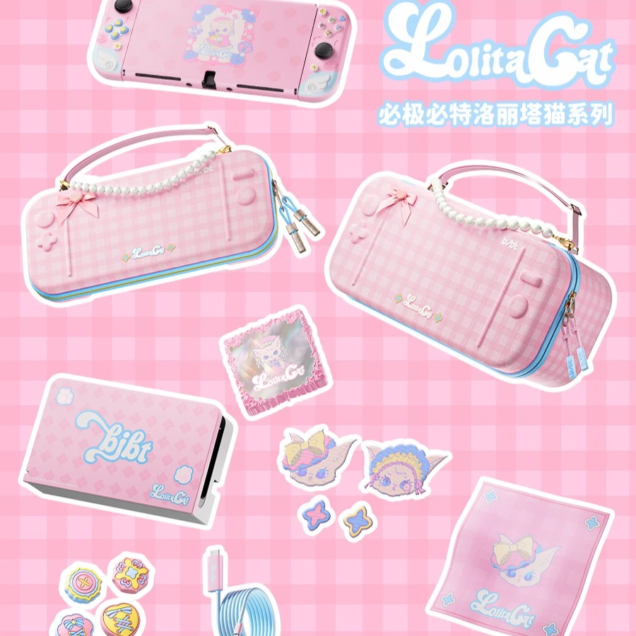 Kawaii Lolita Style Switch Protective Case Compatible with Nintendo Switch 2/OLED Console Controllers Joy-Con Cover Girl Gift view 2