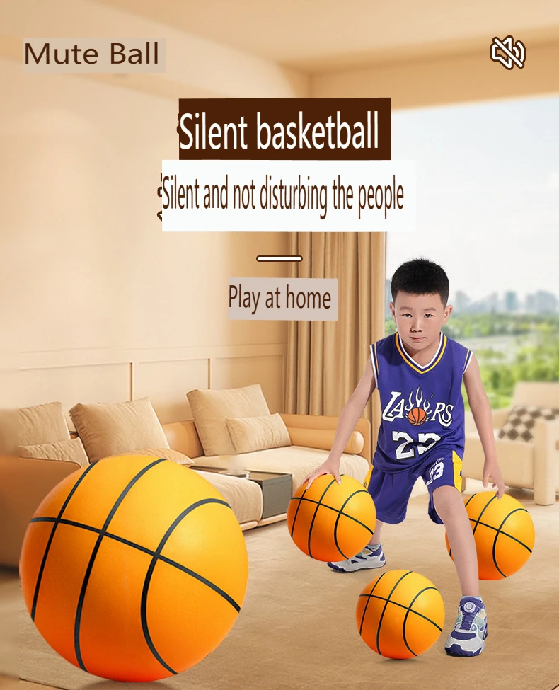 

Silent Basketball Quiet No Noise High Density Soft PU Foam Squeezable Ball Indoor Mute Bouncing Basketball Children Sports Toys