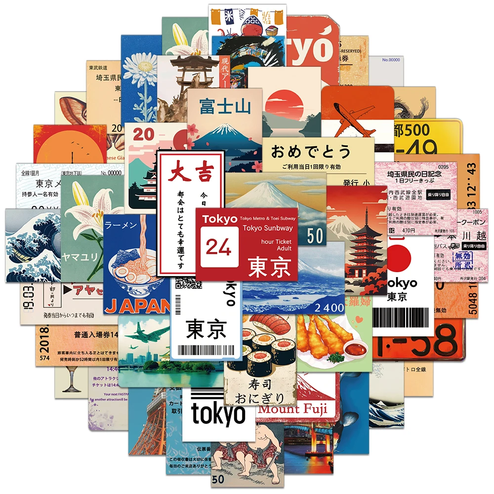 50/100 قطعة ثقافة السفر اليابانية الإبداعية ملصقات شخصية كتيبات الديكور DIY بها بنفسك الحالات الهاتف ملصقات دفتر الملاحظات #1