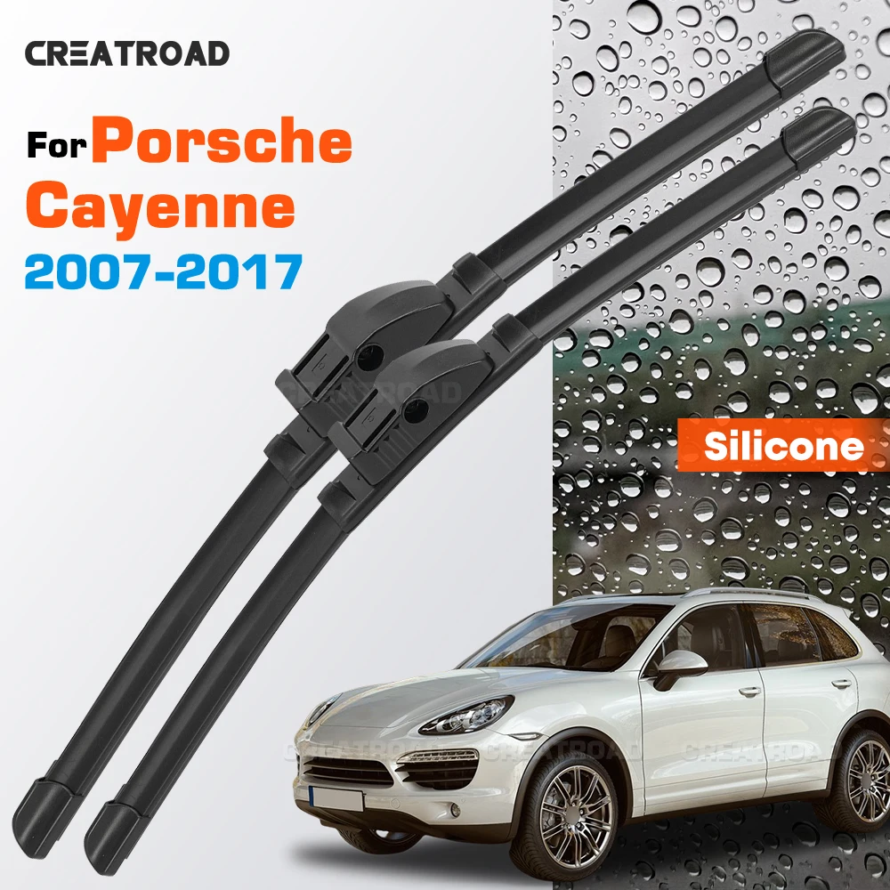 

Silicone Wiper Blades Fit For Porsche Cayenne 2007-2017 Coated Silent HD Wear-Resistant Car Windshield Wipers 26"+26"
